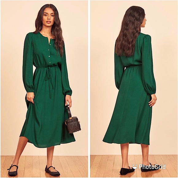 Reformation Dresses & Skirts - Reformation Lisse Dress in Emerald Green